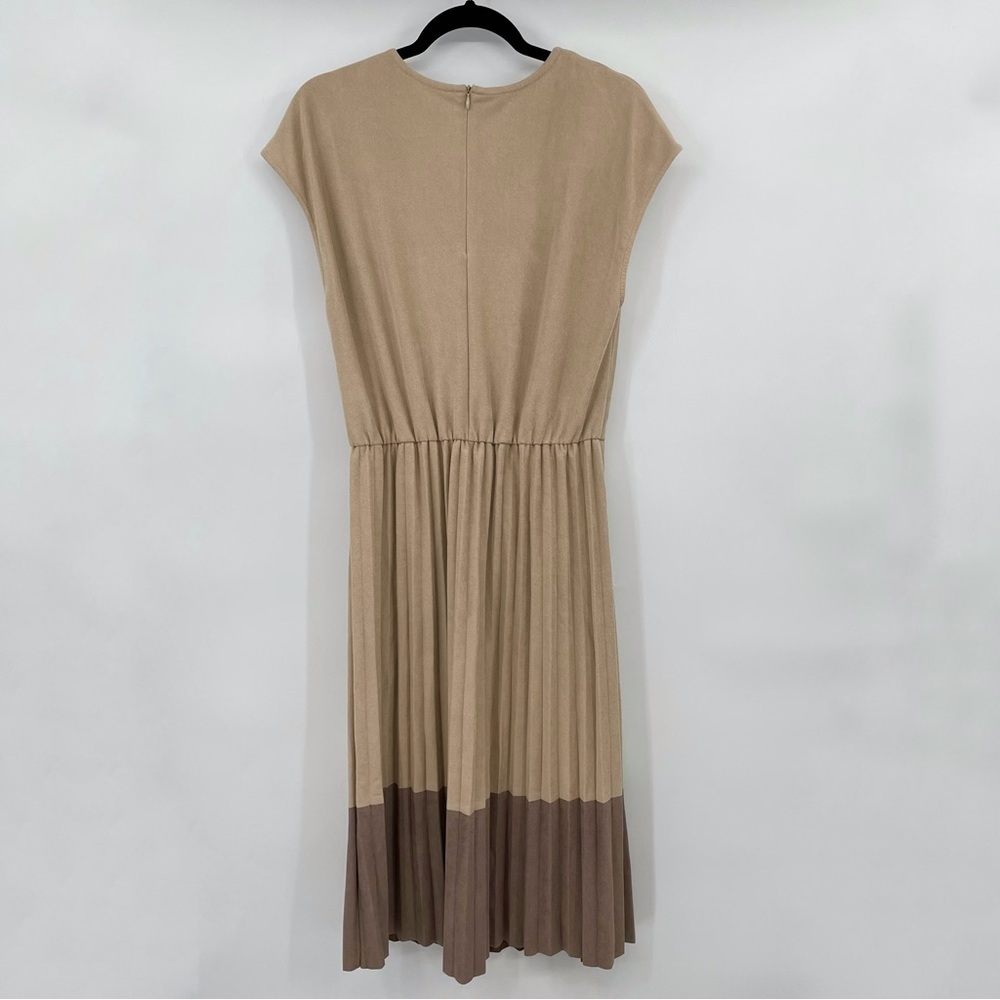 NEW! Zara Suede Pleated Dress - Picture 10 of 11